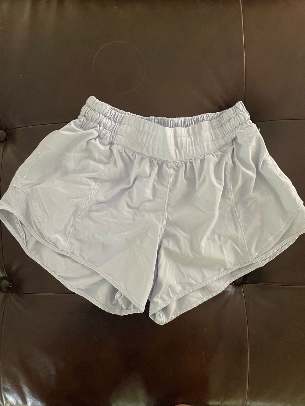 lululemon athletica Hotty Hotty low rise 4” lined blue linen Running Shorts